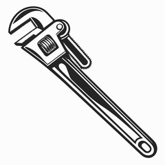 Professional isolated pipe wrench graphic design element