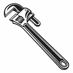 Professional isolated pipe wrench graphic design element