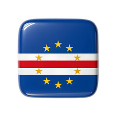 Obraz premium Cabo Verde flag in Rounded Square icon, isolated on a transparent background
