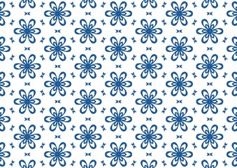 Elegant Seamless Blue Floral Pattern Design Perfect for Textile Printing and Backgrounds (Created by graphics program)