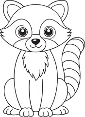 Adorable Coati Coloring Page Cute Animal Illustration For Kids Vector Illustration