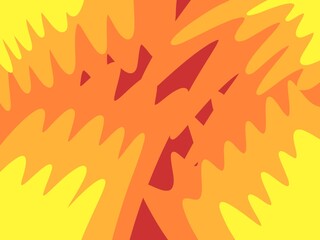 Abstract Warm Colored Background Design with Dynamic Yellow Orange and Red Shapes (Created by graphics program)