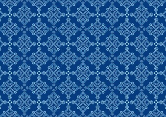 Elegant Seamless Blue Pattern Design Perfect for Textile Fabric Wallpaper Background (Created by graphics program)