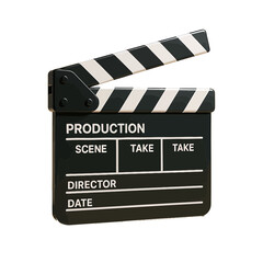 Obraz premium A high-quality clapperboard design perfect for film production logos branding movie icons and cinema related projects offering a professional and stylish aesthetic.