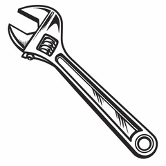 Professional adjustable wrench cutout transparent background
