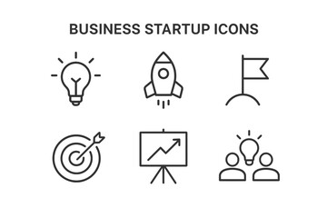 Fototapeta premium Business Startup Icons Collection – Flat Design Vector Set 