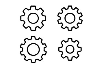 Gear Cogwheel Icons – Industrial Engineering Vector Set
