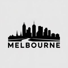 Fototapeta premium Melbourne Skyline Silhouette — Modern Australian City Vector Illustration