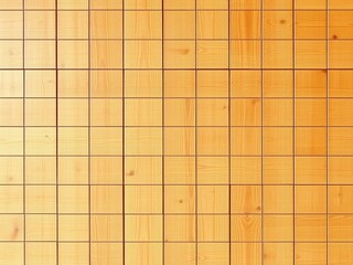 Wooden wall mockup with a grid pattern. The surface features light-colored wooden squares arranged in a uniform layout, suitable for interior design.