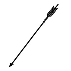 a black and white silhouette of an arrow arrow, black, icon, silhouette , Generative art.