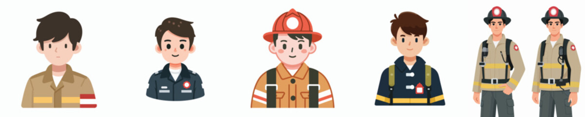 firefighter character vector