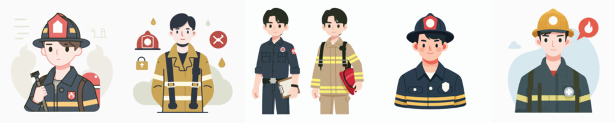 firefighter character vector