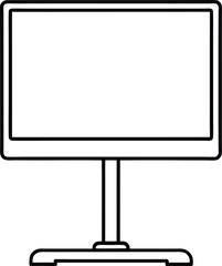 monitor stand icon line art vector illustration on transparent background
