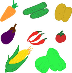 set of vegetables fruit image