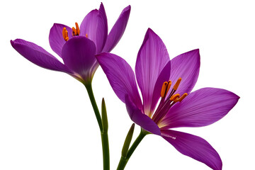 purple crocus flowers isolated