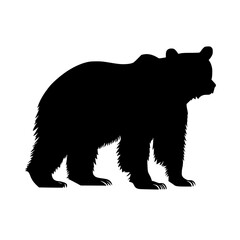a black silhouette of a bear on a transparent background bear, black, large, silhouette , Generative art.