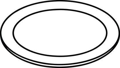 plate icon line art vector illustration on transparent background
