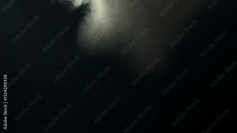 Poster Abstract dynamic cloud of dust particles dispersing against black background in explosion