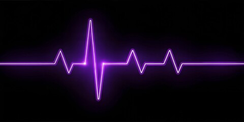 Abstract Neon Purple Heart Rate Monitor Graphic
