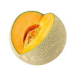 Half Cantaloupe Melon cutout, full depth of field.