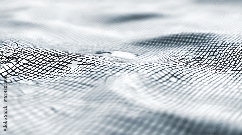 Wall mural abstract undulating net pattern monochrome detail