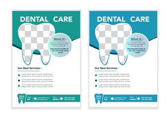 Creative medical healthcare flyer poster template design.Creative Dental care flyer poster template design	