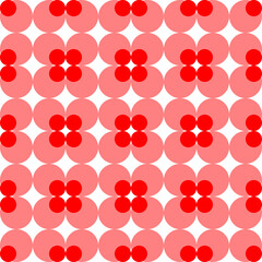 pink and red overlap polka dots pattern, Red dot on white background, design for fabric printing as repeat pattern, pink red circle checkerboard