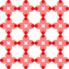 pink and red overlap polka dots pattern, Red dot on white background, design for fabric printing as repeat pattern, pink red circle checkerboard