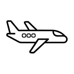 Vector illustration of an isolated airplane icon for air travel and aviation