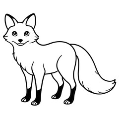 Cute wild fox cartoon vector illustration isolated on white