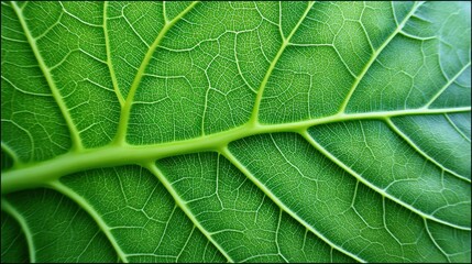 Obraz premium Macro of Leaf Veins Under Natural Light