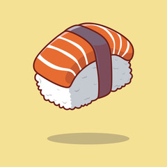 Cute sushi vector Illustration. Sushi cartoon design.