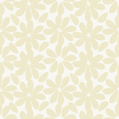 Botanical trendy seamless pattern. Flower and leaves abstract shape doodle art design for print, wallpaper, clipart, wall art for home decoration