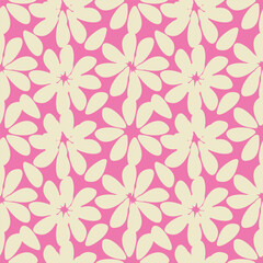 Botanical trendy seamless pattern. Flower and leaves abstract shape doodle art design for print, wallpaper, clipart, wall art for home decoration