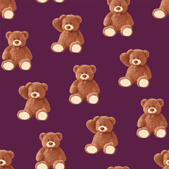 Seamless Teddy Bears Pattern 16 June 2025