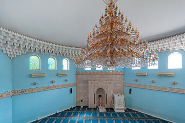 The interior of the Mosque and Arabian Cultural Center in Odesa, Ukraine