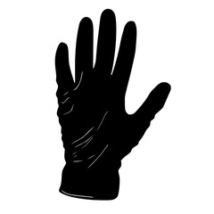 Obraz premium a black silhouette of a hand with an open palm black, finger, glove, hand, icon, open, palm, silhouette , Generative art.