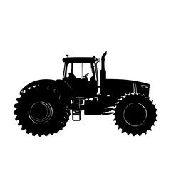 Obraz premium a black silhouette of a tractor on a transparent background black, silhouette, tractor , Generative art.