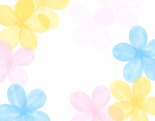 Watercolor Flower Blossom Elements color blue orange background	
