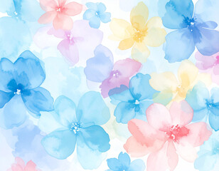 Fototapeta premium Watercolor Flower Blossom Elements color blue orange background 