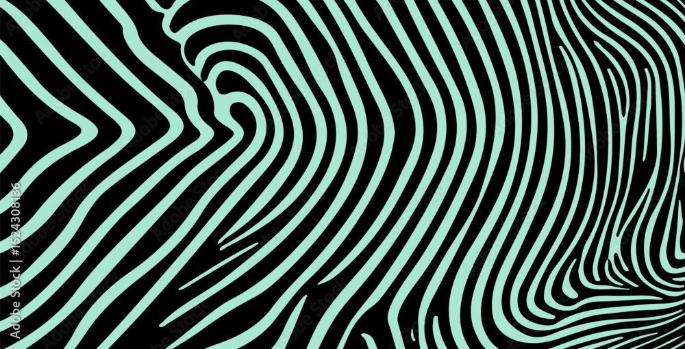 Fototapete vector illustration in popular modern op art style, featuring dynamic wavy lines and abstract flowin