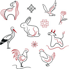 Sketches for tattoos in Ukrainian style