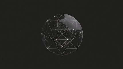 Abstract sphere with network connections worldwide