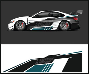 Obraz premium Modern Sports Car Wrap Design Template with Teal Accents
