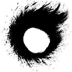 a black and white circle with a black hole in the center black, circle, eye, hole , Generative art.