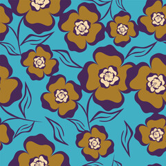 flower branches seamless pattern , vector , illustration
