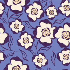 flower branches seamless pattern , vector , illustration
