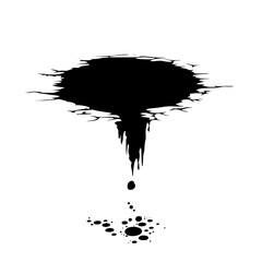 a drop of ink on a transparent background black, drop, ink , Generative art.