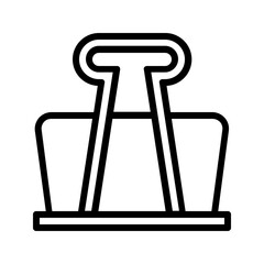Binder clip outline icon. Ideal for office apps or UI design.