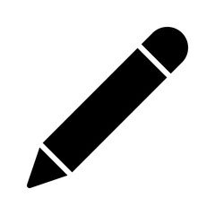 Pencil glyph icon. Perfect for drawing apps or education UI.
